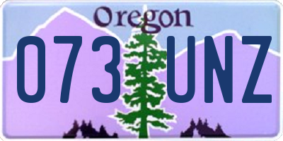 OR license plate 073UNZ