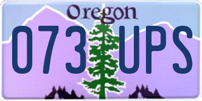 OR license plate 073UPS