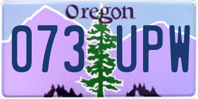 OR license plate 073UPW