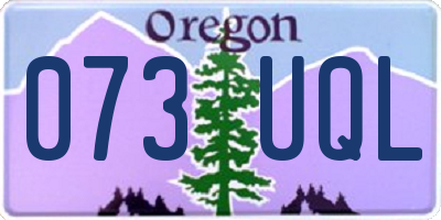 OR license plate 073UQL