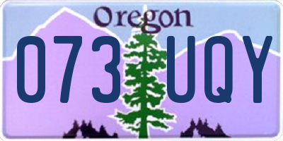 OR license plate 073UQY