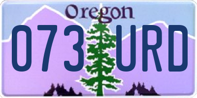 OR license plate 073URD