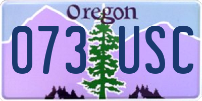 OR license plate 073USC