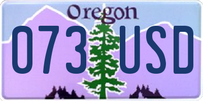 OR license plate 073USD