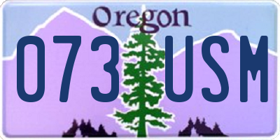 OR license plate 073USM
