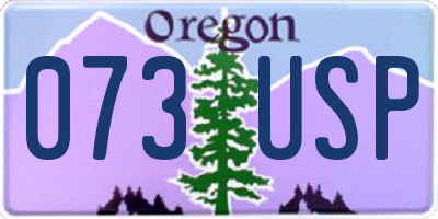 OR license plate 073USP