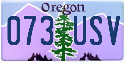 OR license plate 073USV