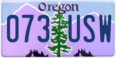 OR license plate 073USW