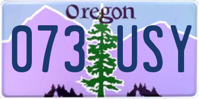 OR license plate 073USY