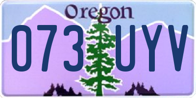OR license plate 073UYV