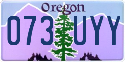 OR license plate 073UYY