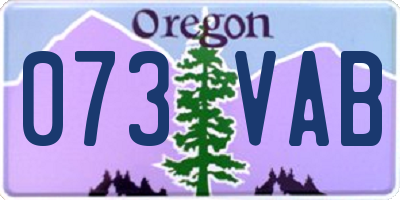 OR license plate 073VAB