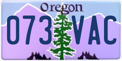 OR license plate 073VAC