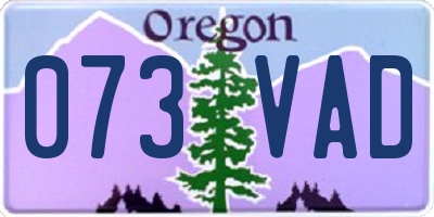 OR license plate 073VAD