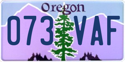 OR license plate 073VAF