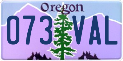 OR license plate 073VAL