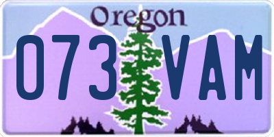 OR license plate 073VAM