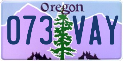 OR license plate 073VAY