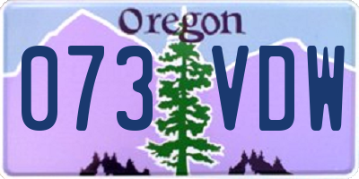 OR license plate 073VDW