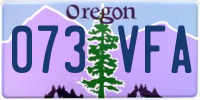 OR license plate 073VFA