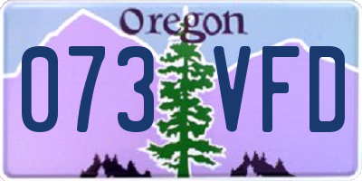 OR license plate 073VFD