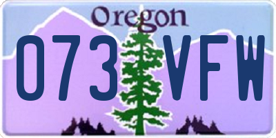 OR license plate 073VFW