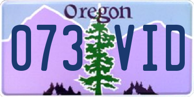 OR license plate 073VID