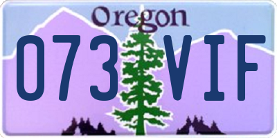 OR license plate 073VIF