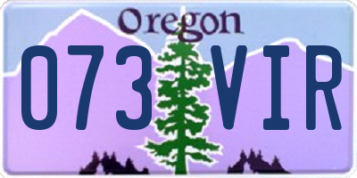 OR license plate 073VIR