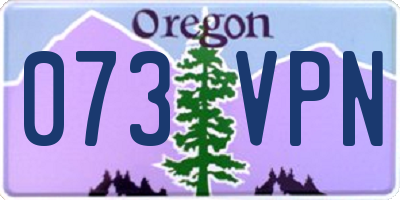 OR license plate 073VPN