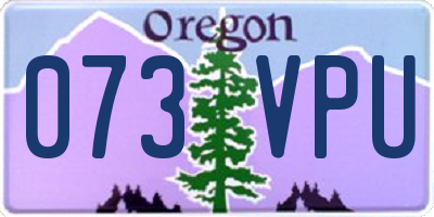 OR license plate 073VPU