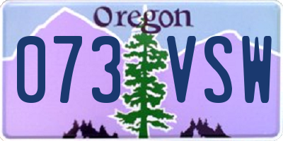 OR license plate 073VSW