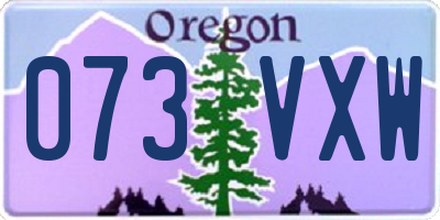 OR license plate 073VXW