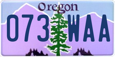 OR license plate 073WAA