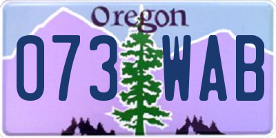 OR license plate 073WAB