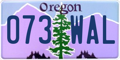 OR license plate 073WAL