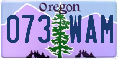OR license plate 073WAM
