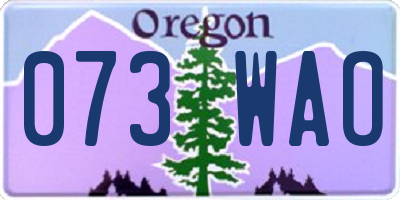 OR license plate 073WAO