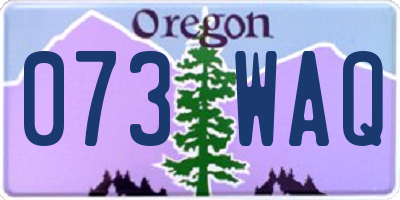 OR license plate 073WAQ