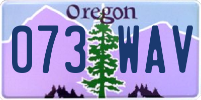 OR license plate 073WAV
