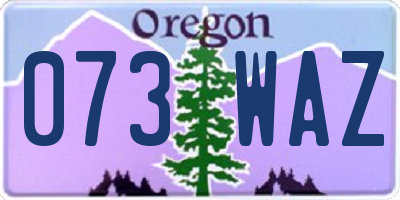 OR license plate 073WAZ