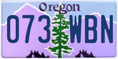 OR license plate 073WBN