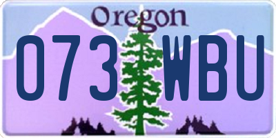 OR license plate 073WBU