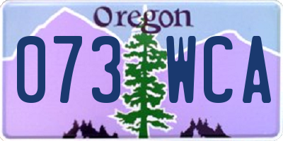 OR license plate 073WCA