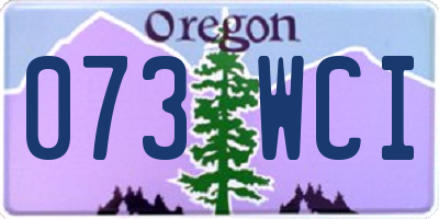 OR license plate 073WCI
