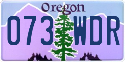 OR license plate 073WDR