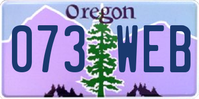 OR license plate 073WEB