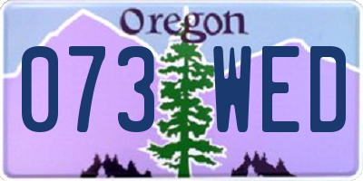 OR license plate 073WED