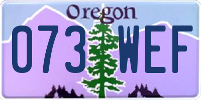 OR license plate 073WEF