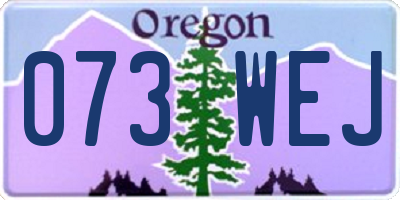 OR license plate 073WEJ